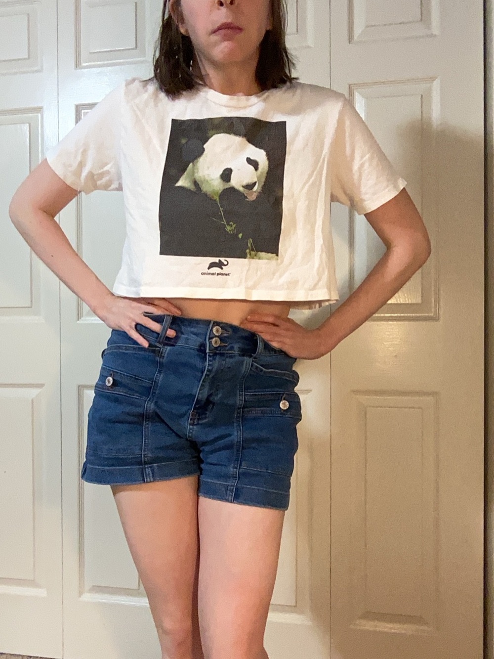 Animal Planet Cropped Panda Shirt